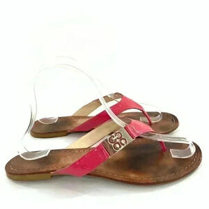 Coach sandals size 7.5 Radiant pink patent leather Barbiecore thong flip flops